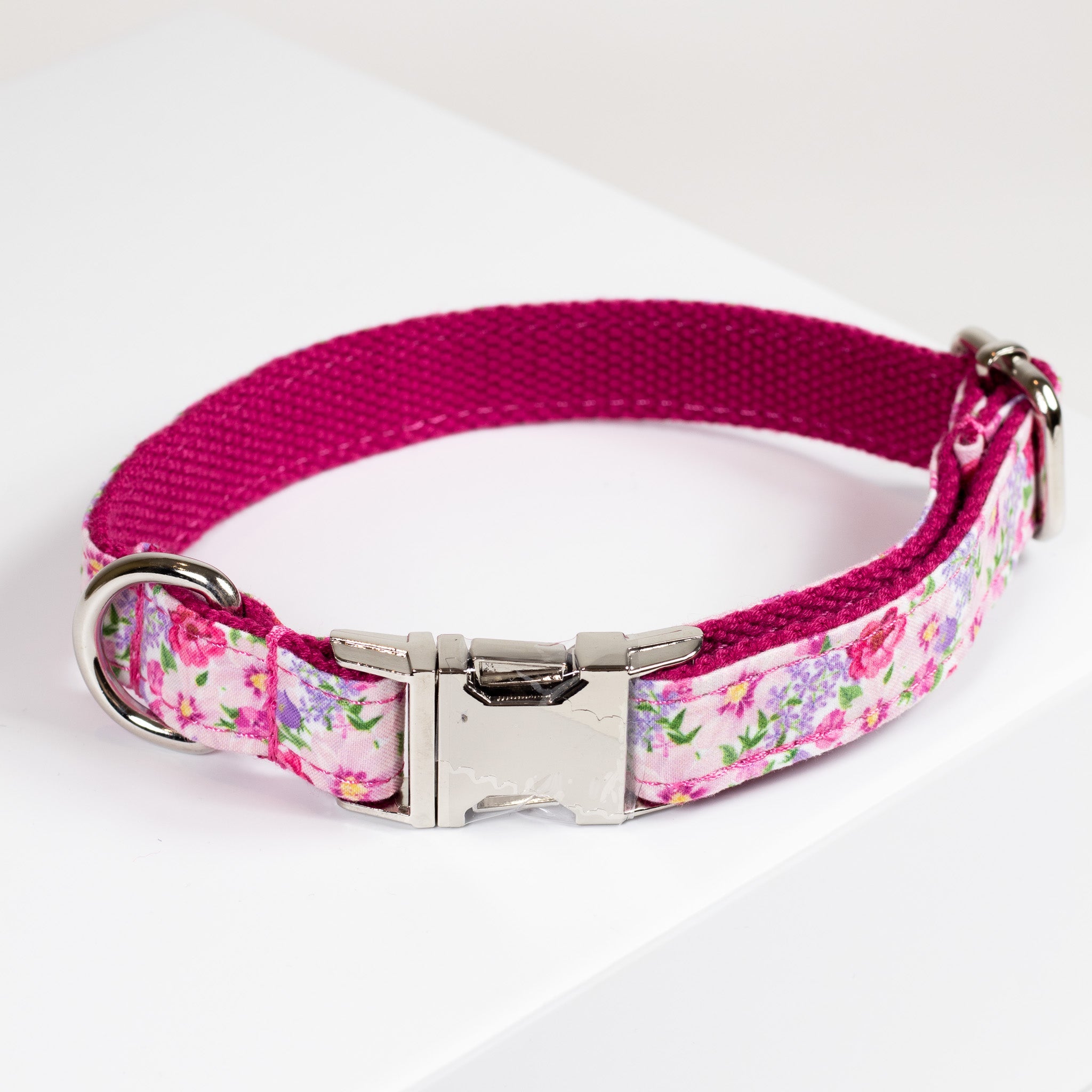 Pink floral dog collar best sale